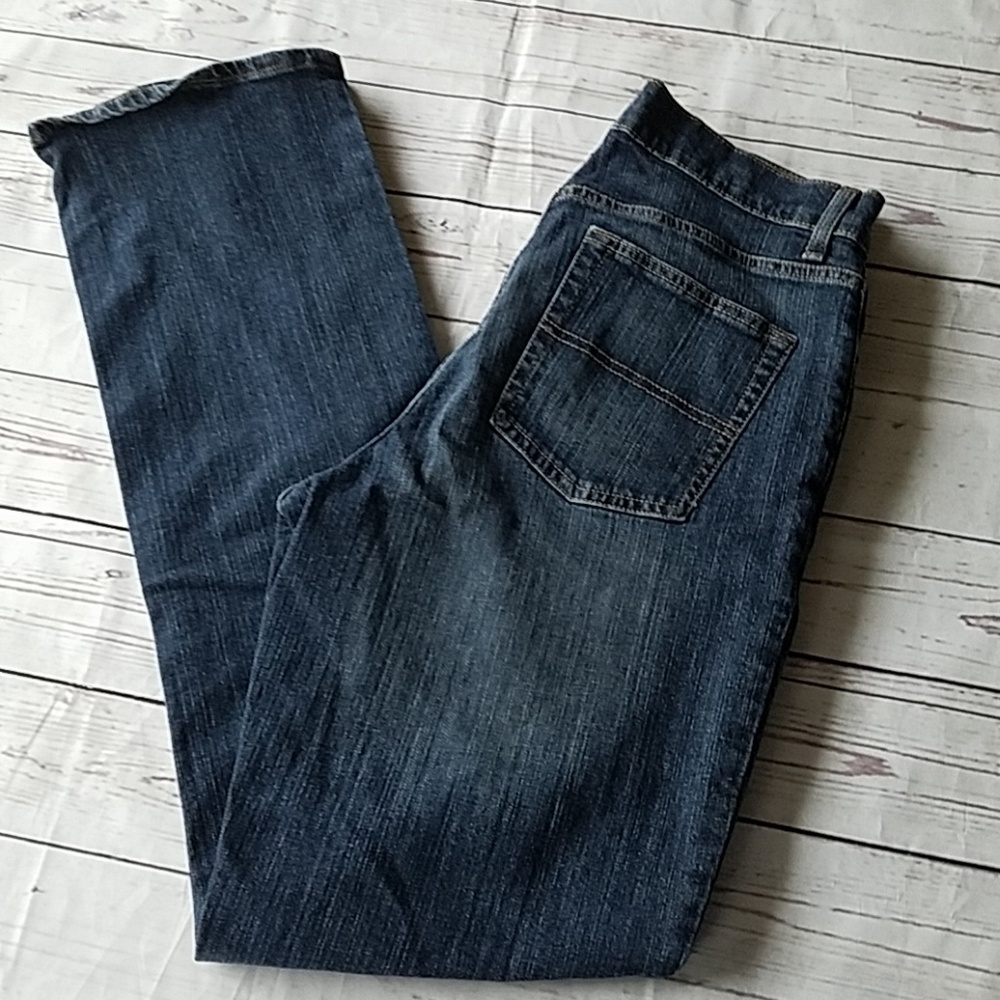 L.L. Bean classic fit dark denim jeans sz 12 tall